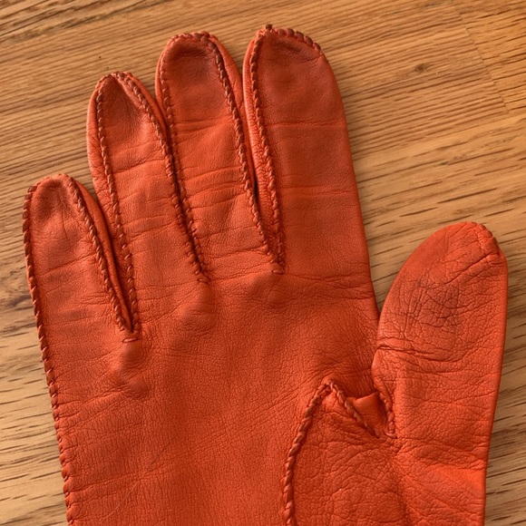 🎃VTG Leather gloves 📍FIRM📍Pumpkin Halloween - Picture 6 of 16